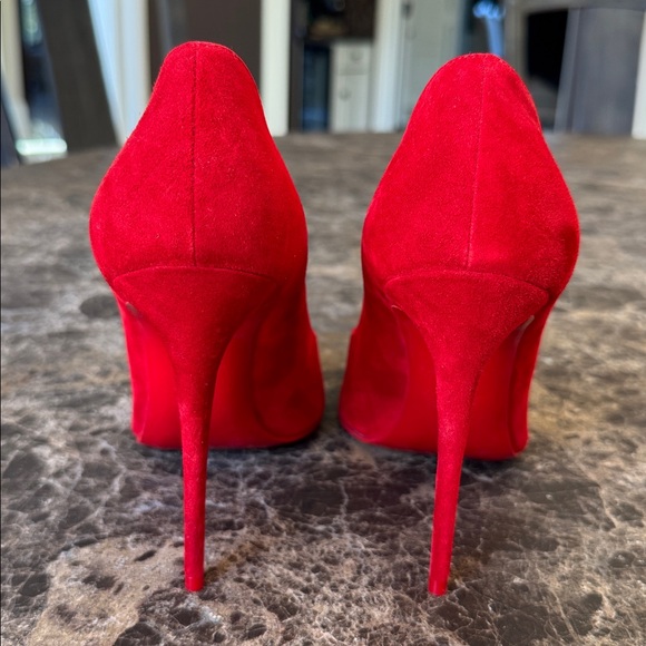 Christian Louboutin Kate max 100mm red loubi suede stiletto sz 39 - Picture 5 of 12